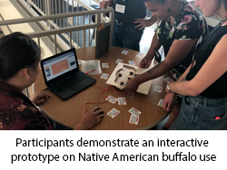 Participants demonstrate an interactive prototype on Native American buffalo use