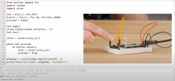 learn physical computing using basic circuits, code a Raspberry Pi Pico microcontroller