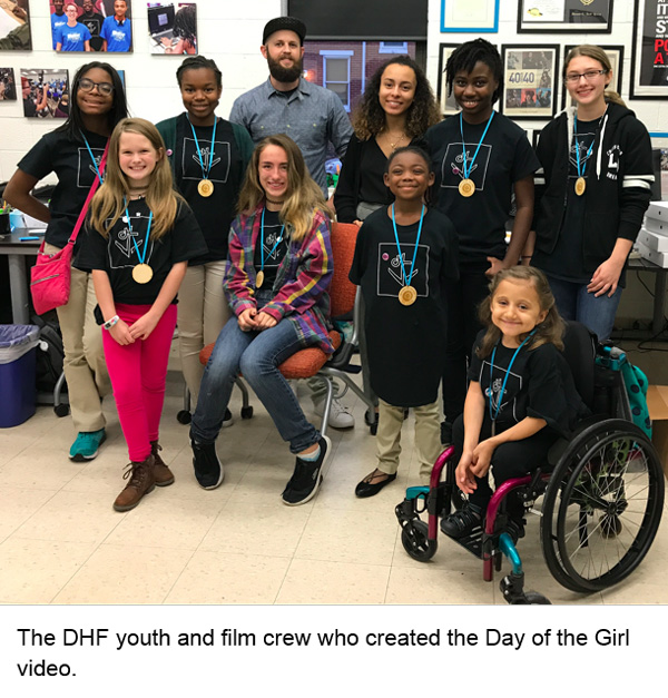 The DHF youth and film crew who created the Day of the Girl video.
