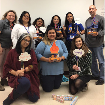 Image shows 9 people who are educators attending the Pathfinders winter institute
